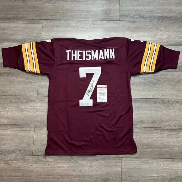 Autographed/Signed JOE THEISMANN 83 MVP Washington Burgundy Jersey JSA COA Auto - Picture 1 of 6